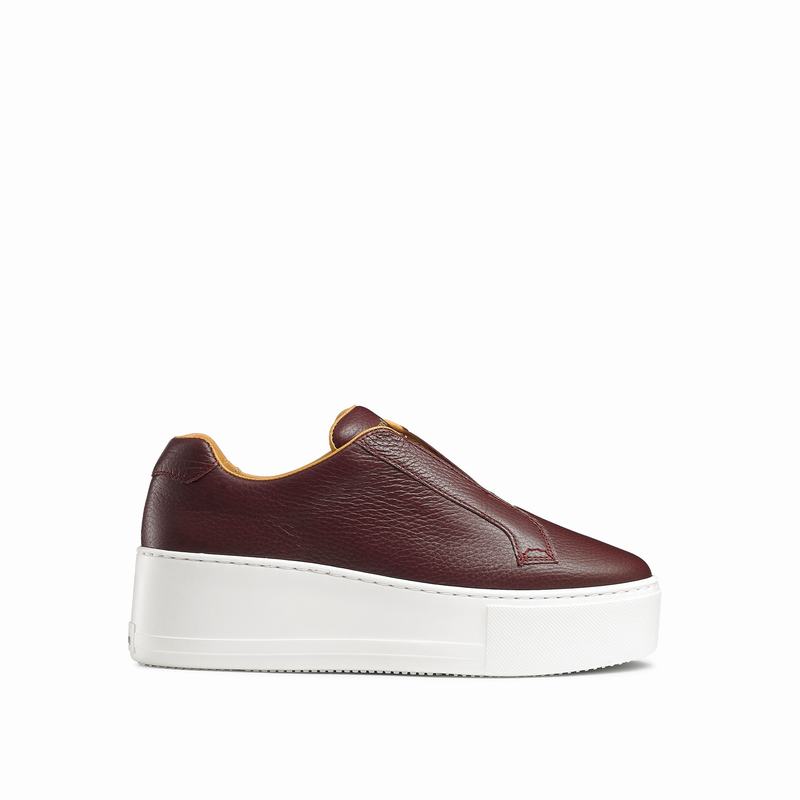 Russell & Bromley Park Up Womens Flatform Laceless Sneakers Red |DYS4894YK|